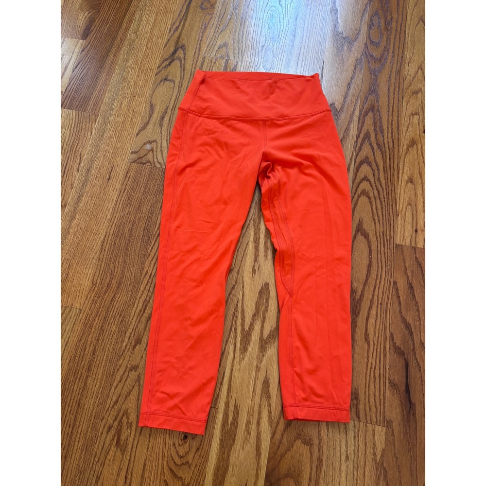 Lululemon Align High-Rise Crop 22" Solar Orange Nulu Yoga Leggings Size 8 W6BGLS